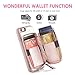 ZVE Wallet Case for Apple iPhone 6s and iPhone 6, 4.7 inch, Leather Wallet Case with Crossbody Chain Credit Card Holder Slot Zipper Pocket Purse Wrist Strap Case for Apple iPhone 6 / 6s - Rose Gold