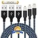 Aonsen Lightning Cable 3Pack 3FT 6FT 10FT Nylon Braided Certified iPhone Cable USB Cord Charging Charger for Apple iPhone 8,X,7, 7 Plus, 6, 6s, 6+, 5, 5c, 5s, SE, iPad, iPod Nano, iPod Touch BackBlue