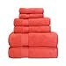 Superior Zero Twist 100% Cotton Bathroom Towels, Super Soft, Fluffy, and Absorbent, Premium Quality 6 Piece Towel Set with 2 Washcloths, 2 Hand Towels, and 2 Bath Towels, Coral