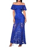 Lace Bodycon Dress- Sexy Women Off Shoulder Maxi Dress, Floral Lace Vintage Long Dress With Size S, M, L, XL.