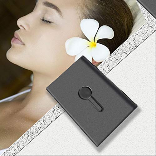 2 Pack Black Business Card Holder, Thumb-Drive Business Card Case Stainless Steel Slide Out Business Card Holders Excellent Design for Men and Women (2 Pack)