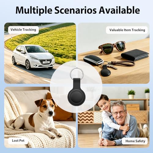Dog Tracker with no Monthly Fees - 2026 Smart Mini Cat Tracker Collar, Compatible with iOS/Android, Real Time Location & Anti Loss Cat GPS Tracker, Waterproof Elastic Collar Included (Black)