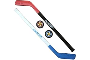 Kids Hockey Set Street Floor Training Kids Hockey Stick with 2 Balls for Children Boys and Girls Indoor Outdoor, Blue Red