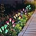 Digiroot Waterproof Outdoor Solar Garden Stake lights,2 Packs Solar Powered Garden Lights with 8 Lily Flower ,Multi-Color Changing LED Solar Stake Lights for Garden,Patio,Backyard Decor