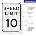 Speed Limit 10 MPH Sign, 12x18 Inches, 3M EGP Reflective .063 Aluminum, Fade Resistant, Made in USA