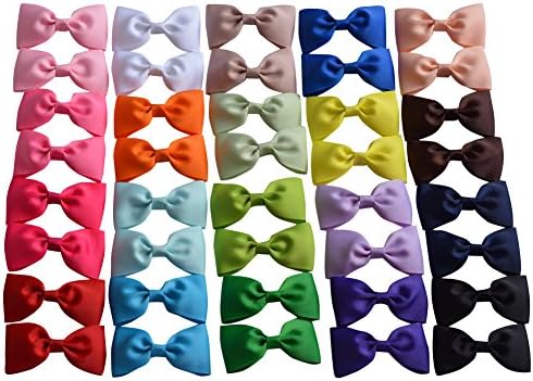 Bzybel Boutique 40pcs 3in Baby Girls Bowtie Hair Bow Clips Grosgrain Ribbon Barrettes Headbands Party Hair Clips Hair Accessories for Girls Teens Kids