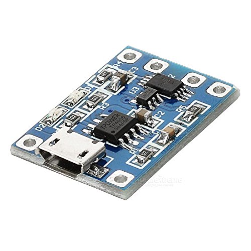 CentioT tp4056 li-ion Lithium Battery Charging Module Charging Board Charger tp 4056 (Micro USB 1.2a with Protection)- Multi-Coloured