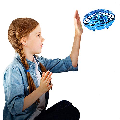 Mini Drone for Kids Flying Ball Toys Hand Controlled Quadcopter Flying Toys for Kids Interactive Infrared Induction RC Helicopter with 360??Rotating and Shinning LED Lights Gifts
