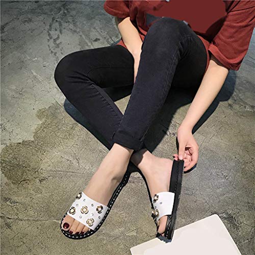 Women Cute Fruit Non-Slip Shower Sandals,FAPIZI House Foams Rhinestones Slippers Bathroom Slide Water Shoes White