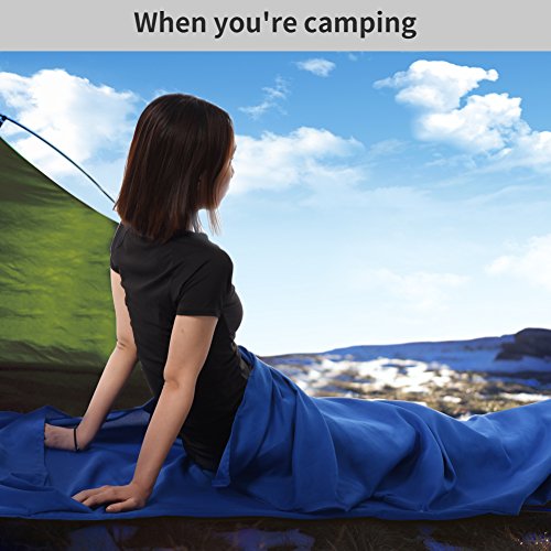 image for Doact Sleeping Bag Liner Breathable Washed Cotton Travel Sheet - 30'' 