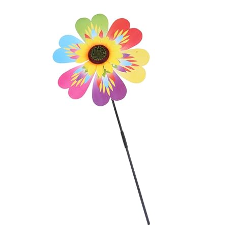 C2K Large Sunflower Windmill Wind Spinner Garden Single Wheel Decorative Kid Toy