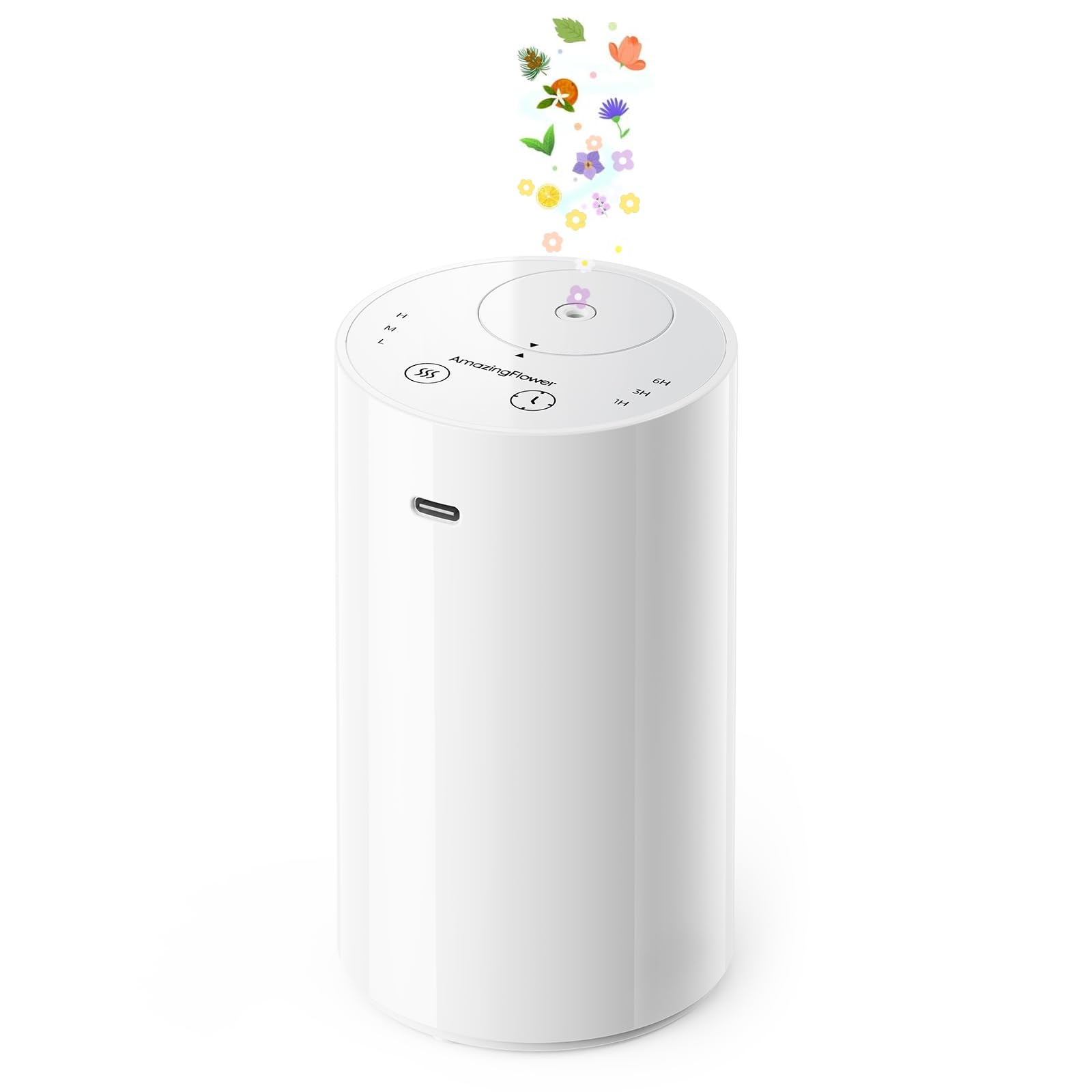 Photo 1 of Waterless Essential Oil Diffuser, Portable Aromatherapy Diffuser with 20mL Capacity, Battery Operated Mini Scent Diffuser,3 Mist Levels & Timers, Leak-Free, for Home, Car, Office (White)