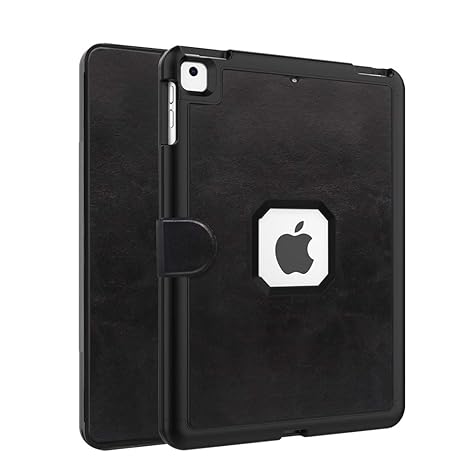 FSCOVER Hülle für iPad 9.7 Inch 2018/2017, DREI Schicht Heavy Duty Ganzkörper-Rugged Bling PU Leder Schutzhülle mit Auto Schl