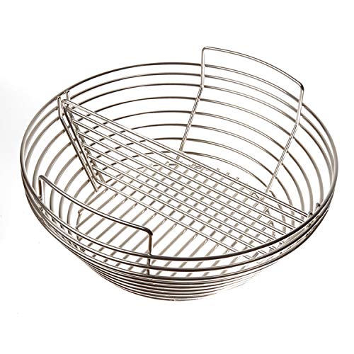 YNNI KAMADO Kick Ash Basket for 20" plus external diameter Grills. Removable Central Divider TQKAB20