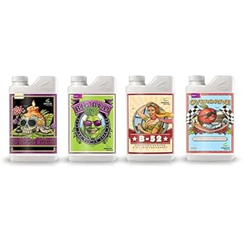 Advanced Nutrients Voodoo Juice, Big Bud, B-52, Overdrive Plant Fertilizer Booster Enhancer Hobbyist Bundle, 250ml/8.4 oz