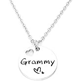 Kivosliviz Grammy Gifts Necklace for Women Best Jewelry Grammie Mothers Day Gift Ideas Charm Necklaces Grammy Necklace
