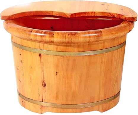 Amazon Co Jp フットタブ 木製樽26cm高厚足風呂樽足風呂健康足風呂樽天然厚木木製サウナ樽 ホーム キッチン