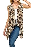 LL WSK1071 Women’s Sleeveless Open Front Draped