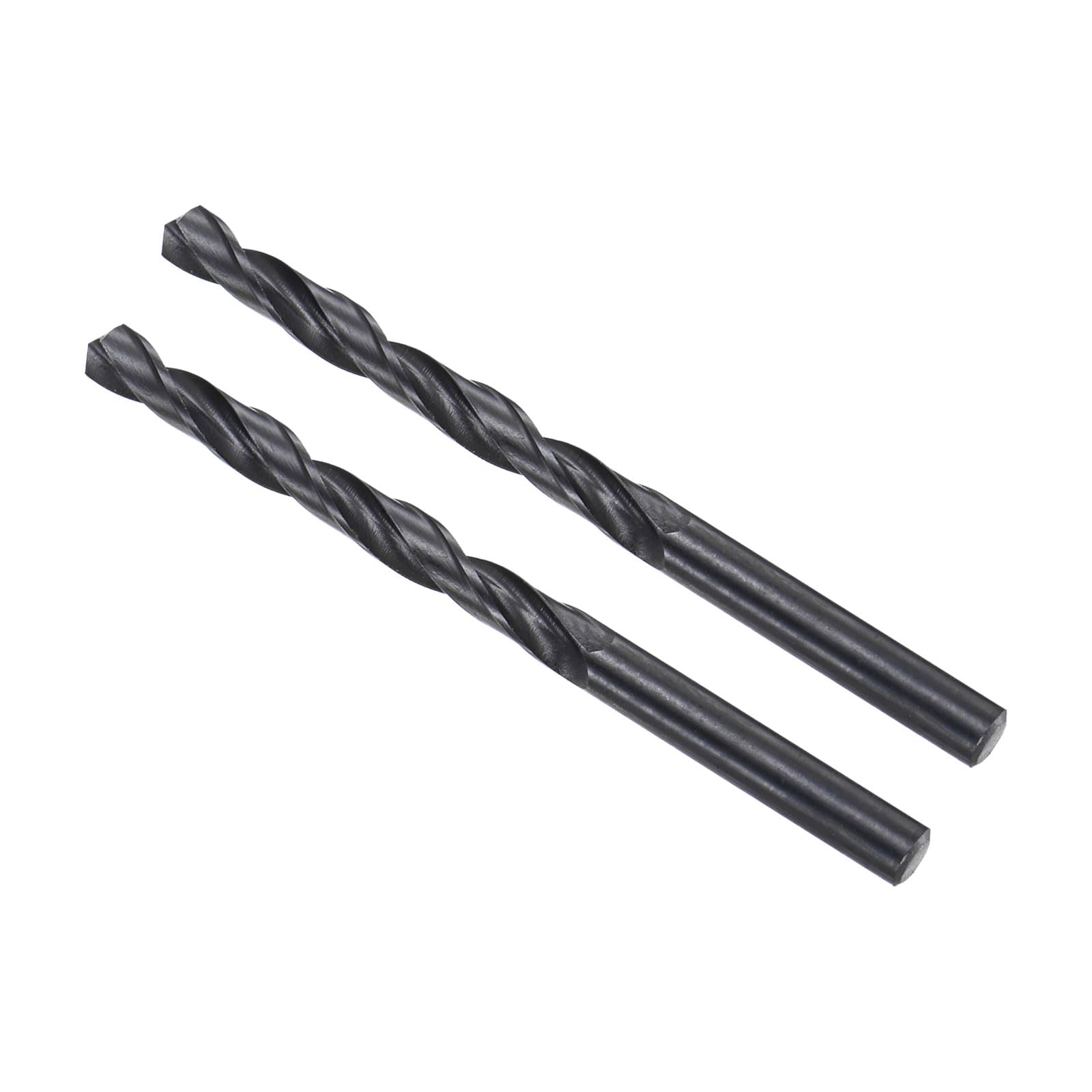 CoCud 6542 High Speed Steel Twist Drill Bits, 7.3mm Diameter 110mm Length, Black Oxide Straight Twist Jobber Drill Bit - (Applications: for Metal Woodwork Plastic Aluminum), 2-Pieces
