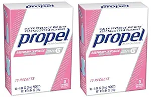 Propel Drink Mix, Raspberry lemonade, .08 Oz, 10 Packets (Pack of 2)