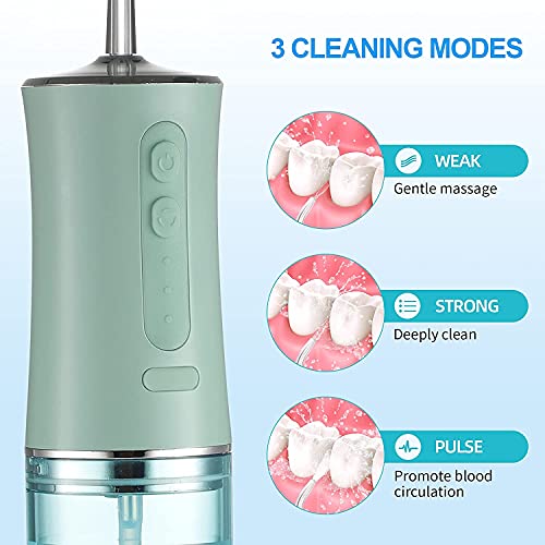 MuralMax Water Flosser Teeth Cleaner Cordless, Professional 300ML Water Dental Flosser Oral Irrigator with 4 Replaceable Jet Tips for Home Travel Braces Bridges Care IPX7 3 Modes Teeth Cleaner