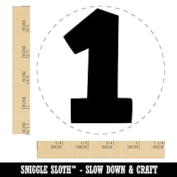 Fun Bold Font Letters and Numbers Rubber Stamp for