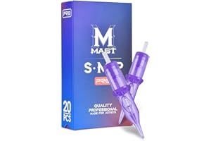 MAST TATTOO Mast Pro Smp Professional Cartridges Tattoo Needles 3 Round Liner 0.25MM Needles for Permanent Makeup Hair Scalp 0803RL