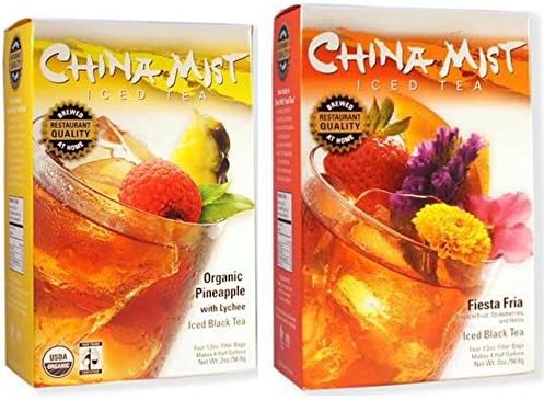 China Mist Tea 2-Pack Bundle - Organic Pineapple Iced Black Tea &amp; Fiesta Fria Iced Black Tea