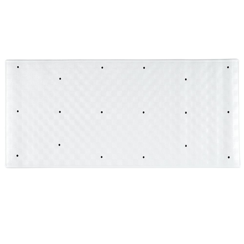 AQUALONA® Luxury Bath Mat, Anti-Mould Non-Slip Bathtub Mat – Textured Surface, Suction Cups – Roman, White 74 x 34cm