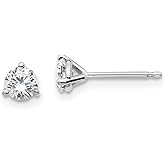 14k Gold 1/2 carat total weight Round SI1/SI2 G-H-I Lab Grown Diamond 3 Prong Stud Post Earrings