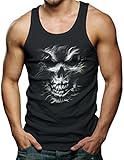 Silver Skull Men's Tank Top T-shirt (XL, BLACK)