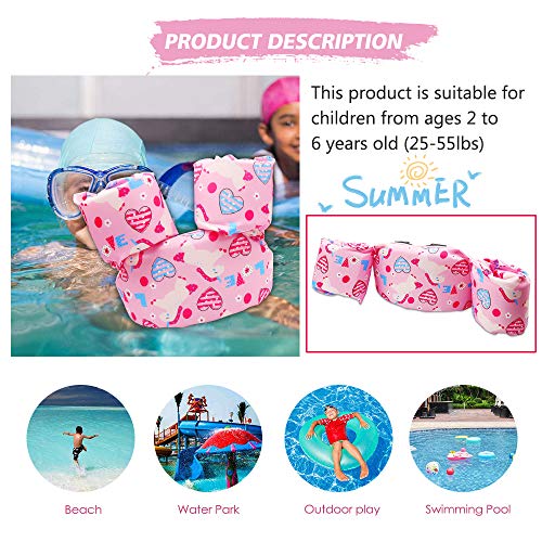 JIWINNER Swim Vests Flotation Jacket Swim Belt Learn to Swim Device Toddler Floaties Device for Pool 30-50 lbs - Thumbnail 5