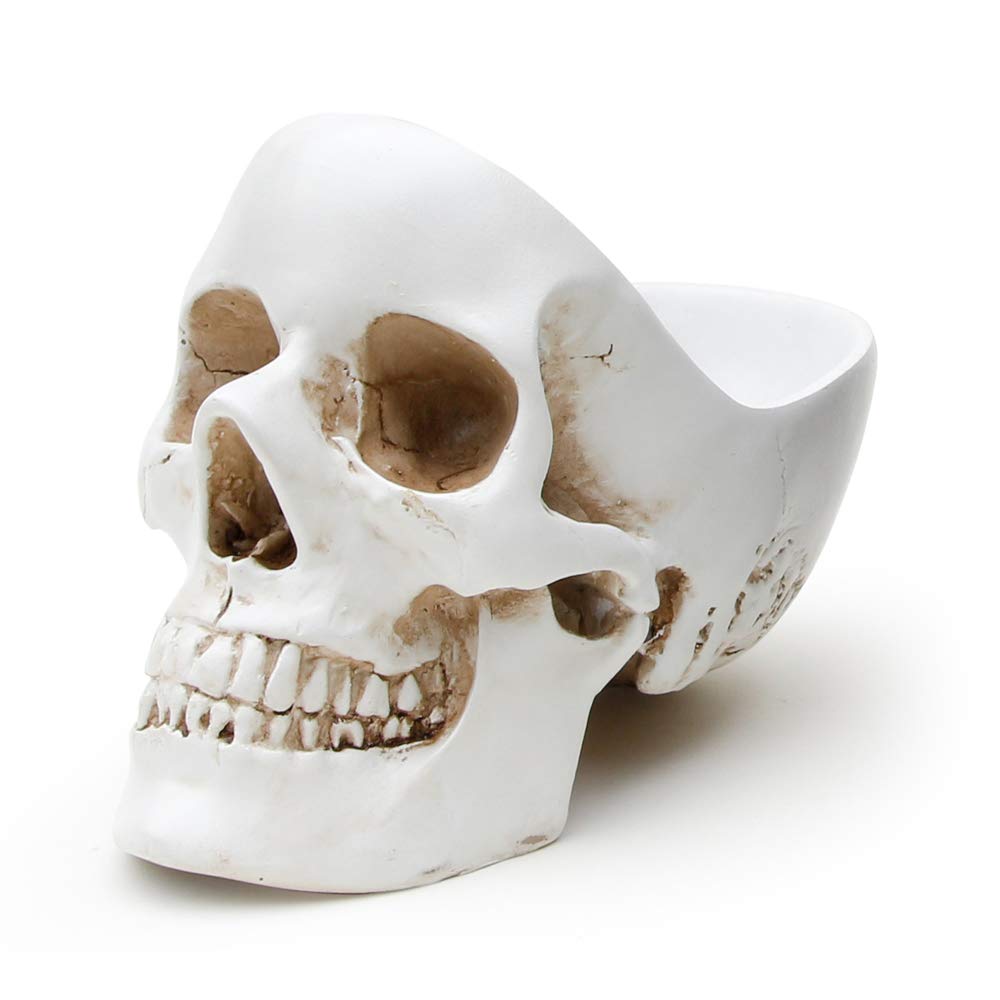 Suck UK - Skull Desk Organiser Gothic Jewellery Box Key Bowl & Trinket Dish Desk Tidy Organiser Gothic Home Decor & Goth Decor Goth Gifts For Women Bedroom Decoration White — image 1