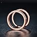 Redbarry 18k Rose Gold Plated Tri-circles Wheel Micro CZ Paved Mid Finger Rings, Size 8