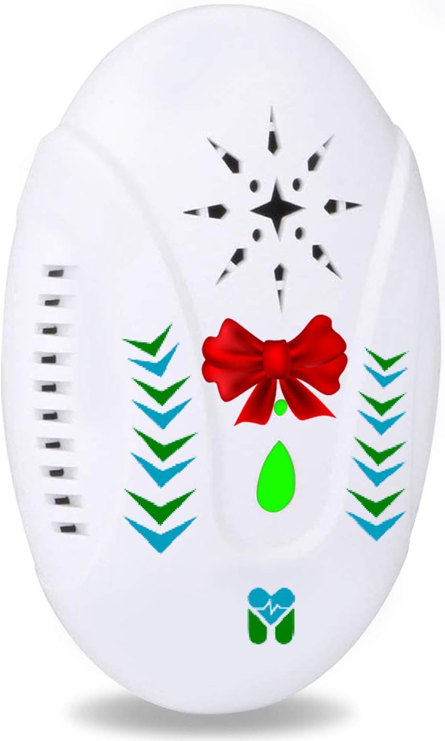 Electronic Bug Repellent Plug in Indoor - TRIPLE IMPACT Ultrasonic + Electromagnetic + Bionic - Drives Away - Bugs Mouse Roaches Ants Spiders Rats Bats Flies Mosquitoes Fleas Rodents and Insects