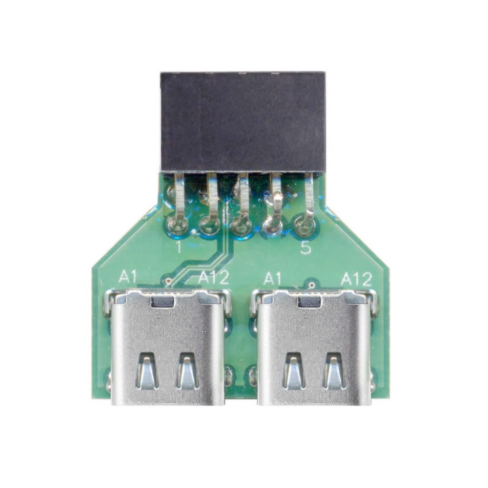 CY Adapter Dual Ports USB 3.1 Type C USB-C Female to USB 2.0 Motherboard 9pin 10pin Header Adapter PCBA 480Mbps