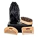 Beard Brush and Comb, A Set of Beard Grooming Care Kit of Bristle Beard Brush and Natural Wood Beard/Hair Combs for Blam or Oil, Best Mostache Accessories Gift for Beard Men