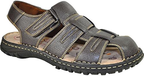 KOZI New Men Sandal LOCUS-81 with Adjustable Instep Strap Brown 12M