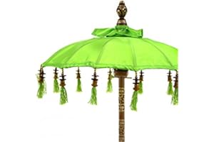 Koyal Wholesale Balinese Umbrella Stand 34-Inch Tall Lime Green Moroccan Bali Style Home Décor, Tabletop Bali Umbrella Centerpiece Umbrella Decor