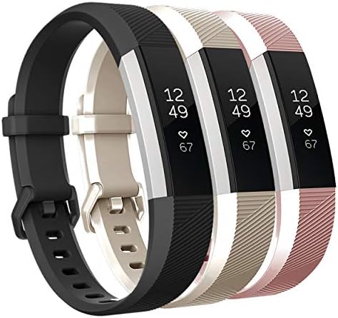 Keasy Replacement Bands Compatible with Fitbit Alta and Fitbit Alta HR, Soft Silicone Wristbands with Secure Metal Buckle for Men Women
