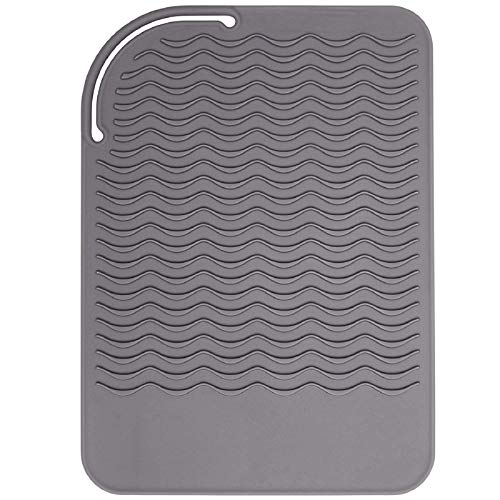 Sygile Silicone Heat Resistant Travel Mat, Anti-heat Pad for Hair Straighteners, Curling Irons, Flat Irons and Other Hot Styling Tools - Gray - Thumbnail 5