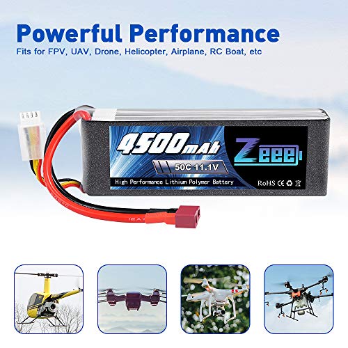 Zeee 3S LiPo Akku 11,1V 4500mAh 50C RC Batterie mit Deans T Stecker für RC Car RC Truck RC Auto Boot Helicopter LKW RC… – Bild 5