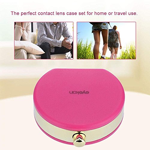 Contact Lens Box, Mini Contact Lens Holder Eye Care Lenses Case Set Cute Lovely Travel Kit Box (Rose) - Thumbnail 6