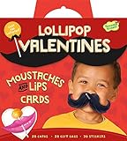 Peaceable Kingdom / Mustaches and Lips Lollipop Toppers Super Valentine Card Pack