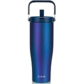 Zukro 50 OZ Tumbler With Flip Straw |Triple-Wall Vacuum Insulated Water Jug With Top Handle For Gym Sports Outdoors |Large Leak Proof Stainless Steel Water Bottle, Fit in Cupholder |Cold 34 Hours