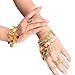 Sealike Beautiful Belly Dance Gold Triangle Bracelet Gypsy Jewelry Coin Bracelet Hand Decoration Wrist Bangle Ring with a Stylus (Gold)