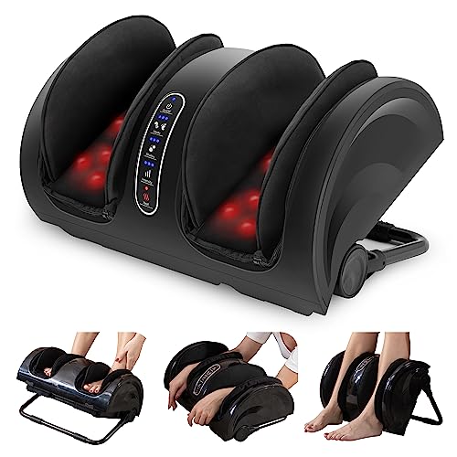 Snailax Shiatsu Foot Massager with Heat, Leg Massager Electric with Kneading and Rollers, Calf Massager for Relaxation, Foot Massage, Gifts