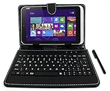DURAGADGET Faux Leather Protective Micro USB Keyboard Case Compatible With Acer Iconia Tab A100 / A1-811 / A1-8 / B1-710 / W3 / W3-810 / W4-820 / A100