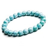 8mm Natural Blue Larimar Gemstone Round Beads