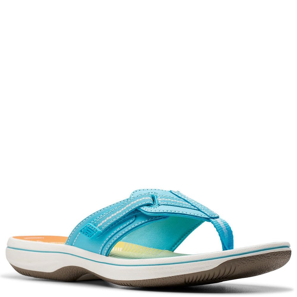 Clarks Women’s Brinkley Jazz Flip-Flop, Turquoise Ombre, 8